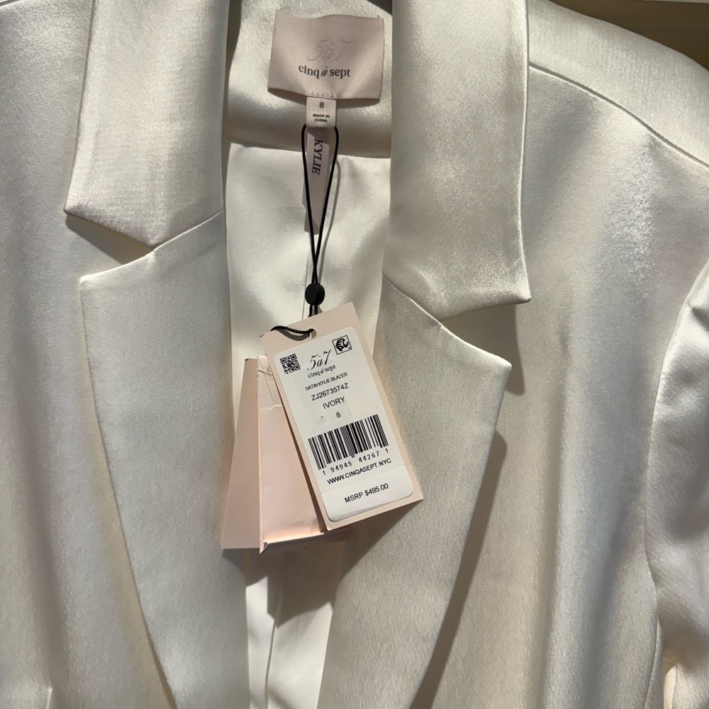 Cinq à Sept Shimmering White Blazer - Picture 2 of 3